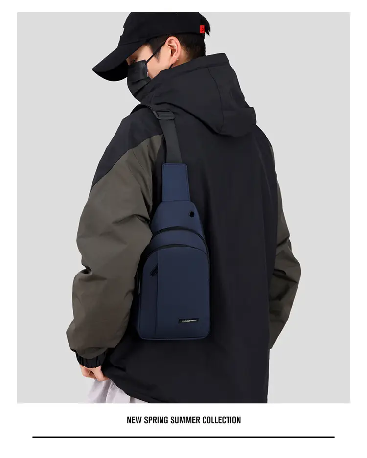 Men's Black Crossbody Bag Lightweight Casual Travel Satchel — feature 23