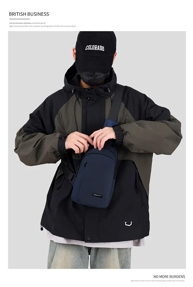 Men's Black Crossbody Bag Lightweight Casual Travel Satchel — feature 24