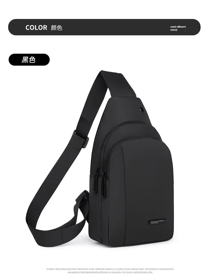 Men's Black Crossbody Bag Lightweight Casual Travel Satchel — feature 25