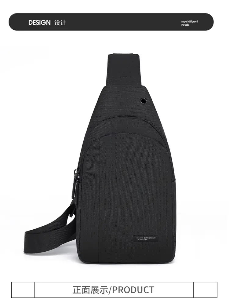 Men's Black Crossbody Bag Lightweight Casual Travel Satchel — feature 29