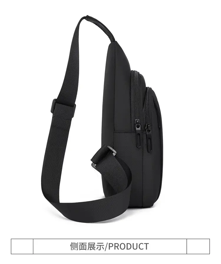 Men's Black Crossbody Bag Lightweight Casual Travel Satchel — feature 31