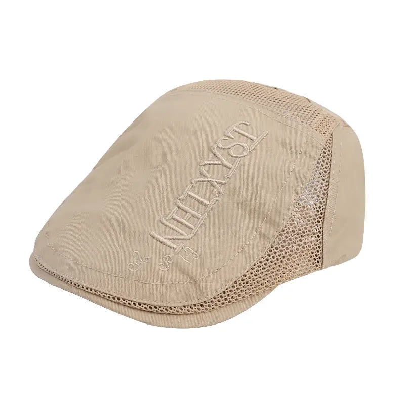 Summer Thin Mesh Beret Forward Hat with Letter Embroidery - Image 10