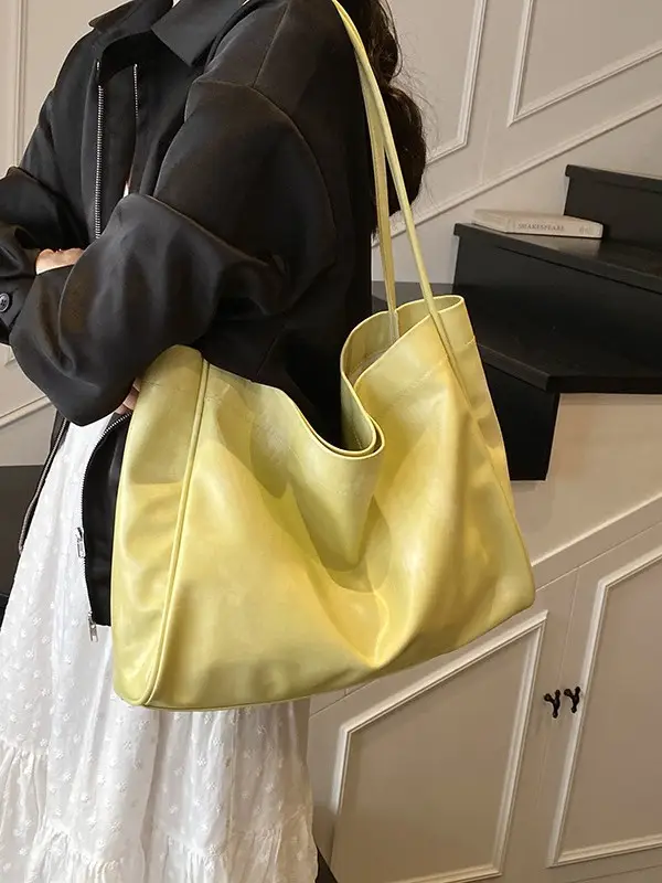 Yellow Large Armpit Tote Bag for Women 2025 - Image 7