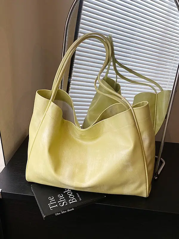 Yellow Large Armpit Tote Bag for Women 2025 - Image 9