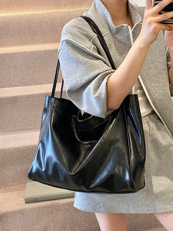 Yellow Large Armpit Tote Bag for Women 2025 - Image 10