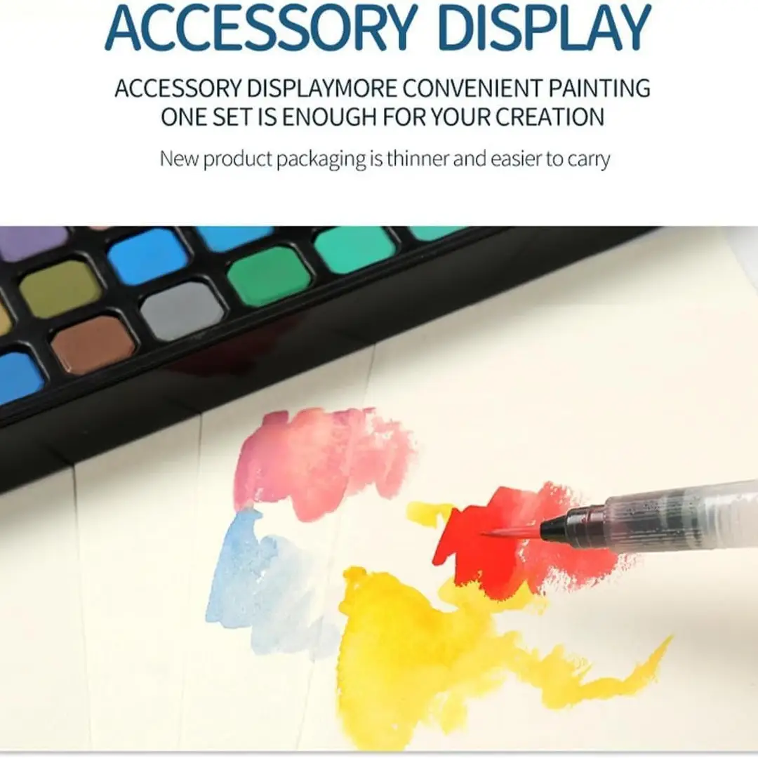Cross-Border Solid Watercolor Paint Set Tin Box 60 Colors Beginner Watercolor Painting Tools Art Special Graffiti Painting