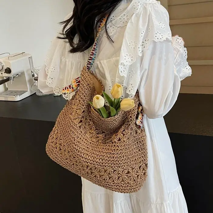Straw Woven Shoulder Bag for Women 2026 Summer - Image 5