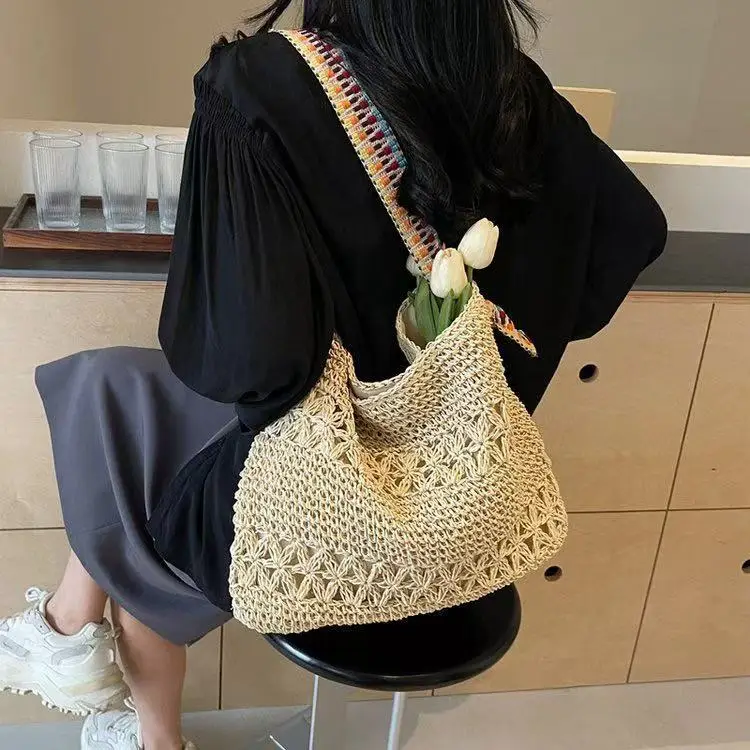 Straw Woven Shoulder Bag for Women 2026 Summer - Image 2