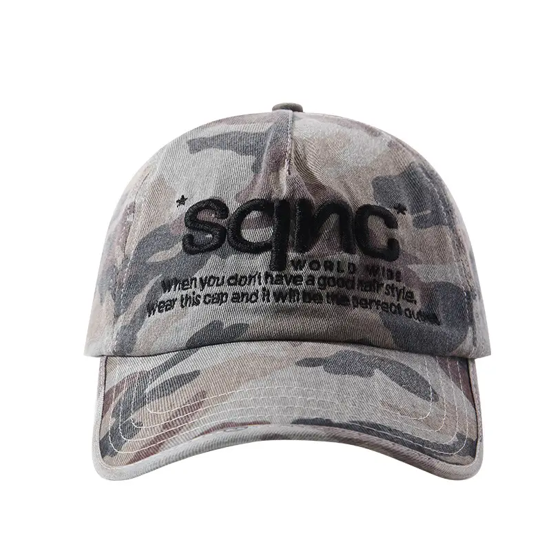 Women Camo Washed Letter Embroidered Cap - Image 9