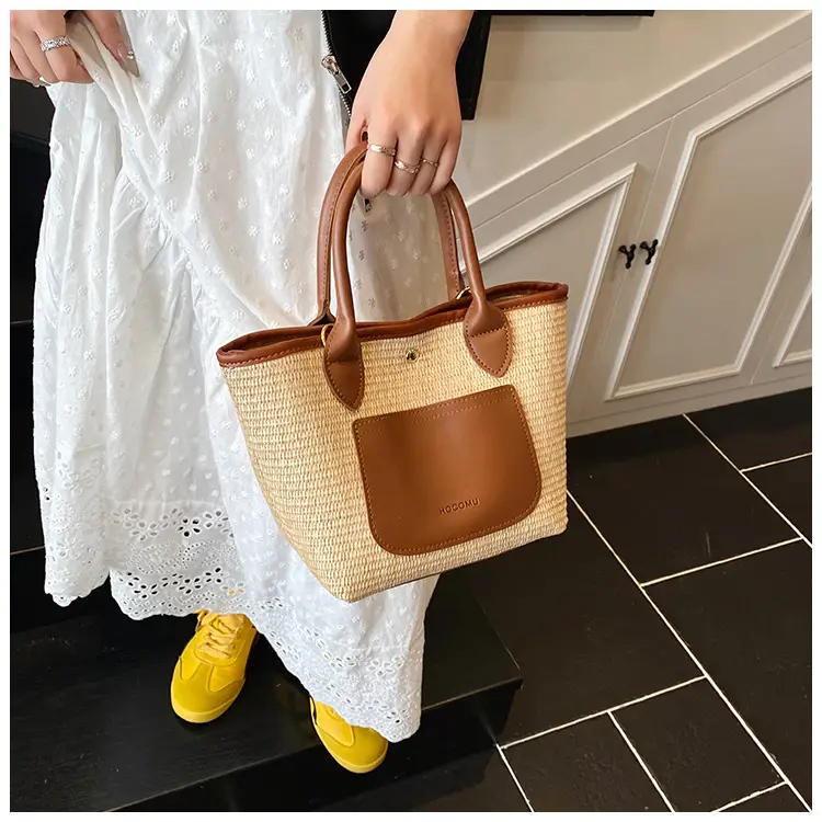 Women Crossbody Straw Tote Bag Red Orange 2026 — feature 20