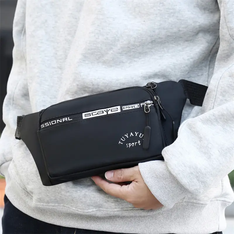 Men's Grey Waist Crossbody Bag Sport Professional