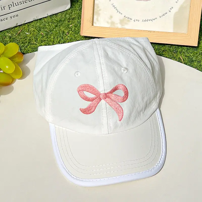 Children's Embroidered Bow Ponytail Cap for Boys Girls — feature 5