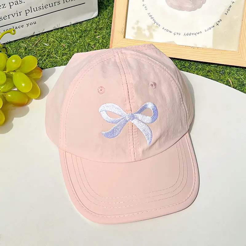 Children's Embroidered Bow Ponytail Cap for Boys Girls - Image 2