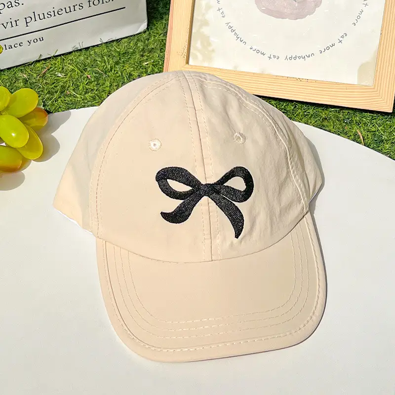 Children's Embroidered Bow Ponytail Cap for Boys Girls - Image 3