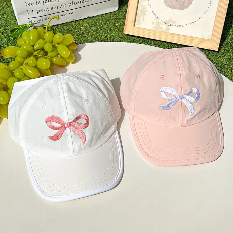 Children's Embroidered Bow Ponytail Cap for Boys Girls - Image 5