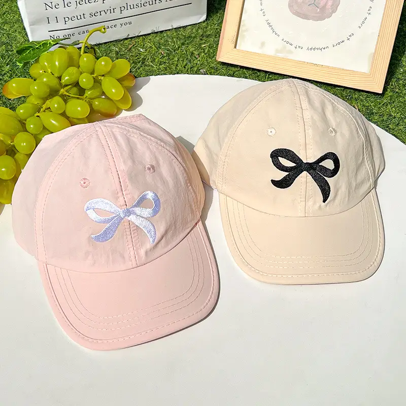 Children's Embroidered Bow Ponytail Cap for Boys Girls - Image 7