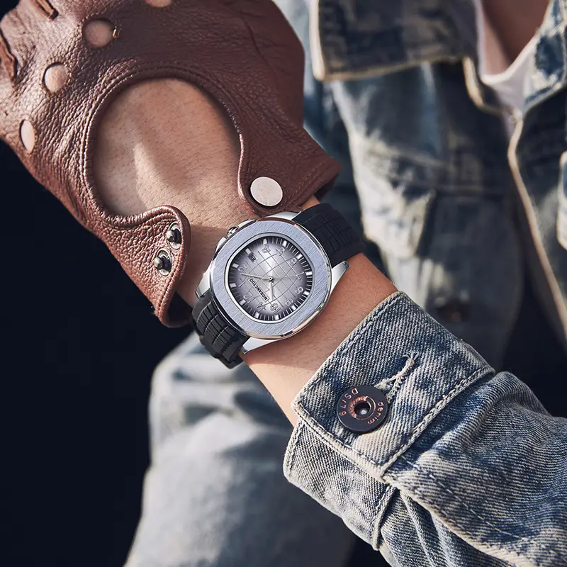 Men's Cross-Branded PU Leather Watch with Crossbody Strap - Image 5