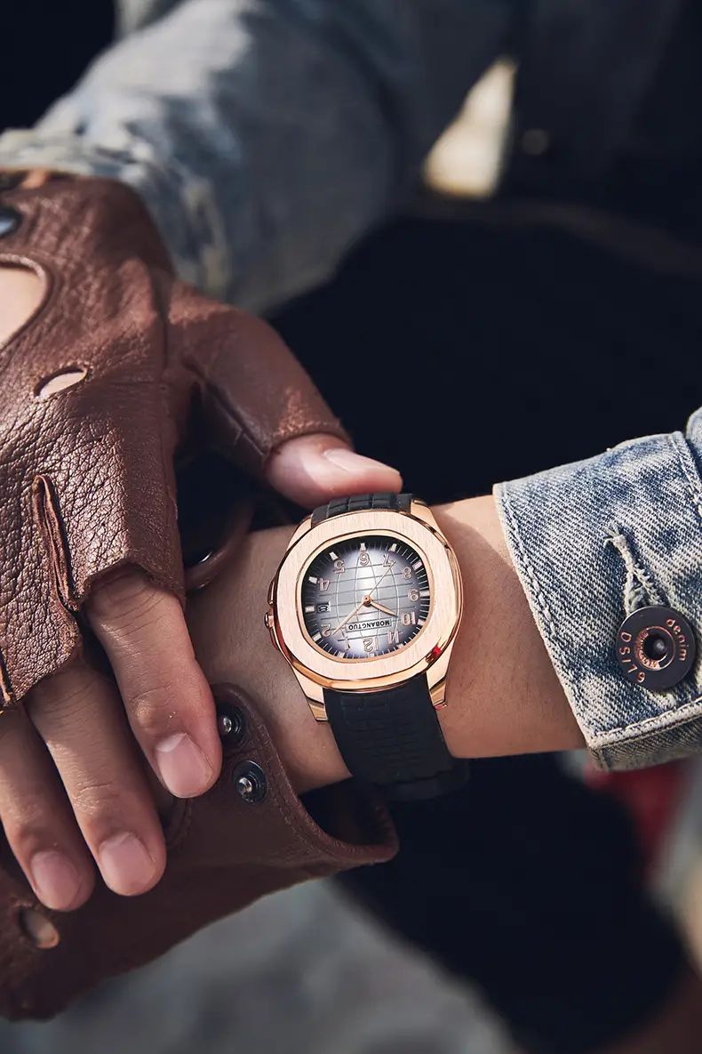 Men's Cross-Branded PU Leather Watch with Crossbody Strap — feature 4