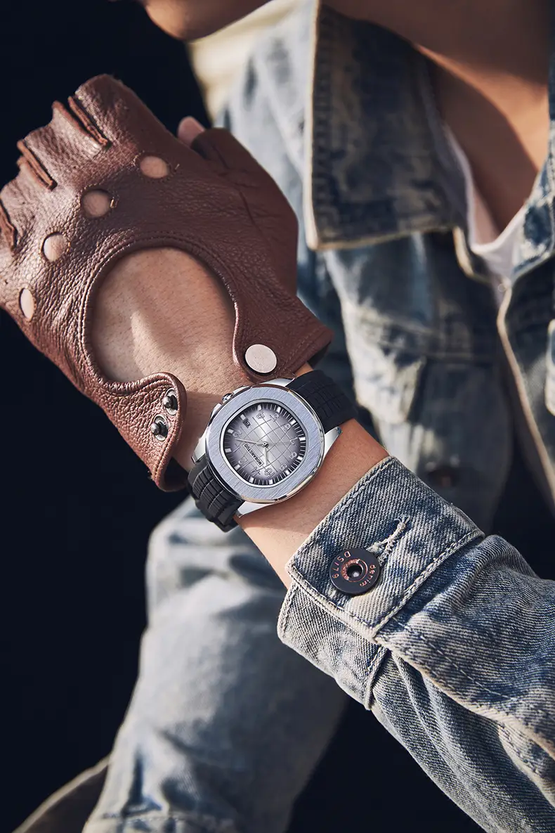 Men's Cross-Branded PU Leather Watch with Crossbody Strap — feature 5