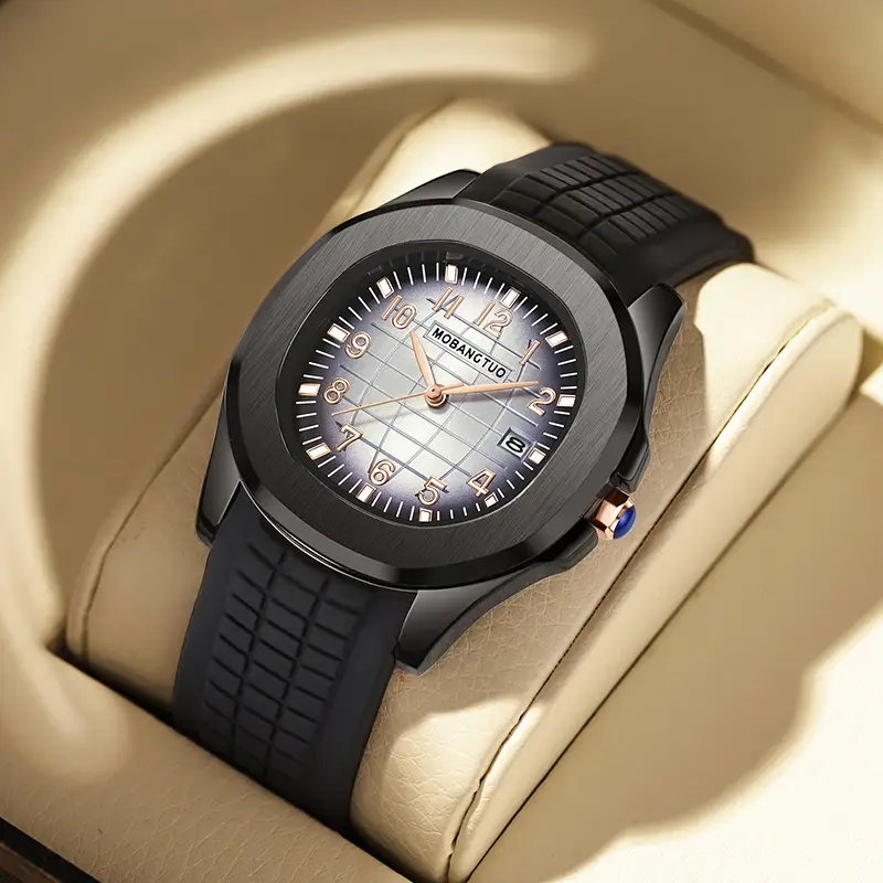 Men's Cross-Branded PU Leather Watch with Crossbody Strap - Image 2