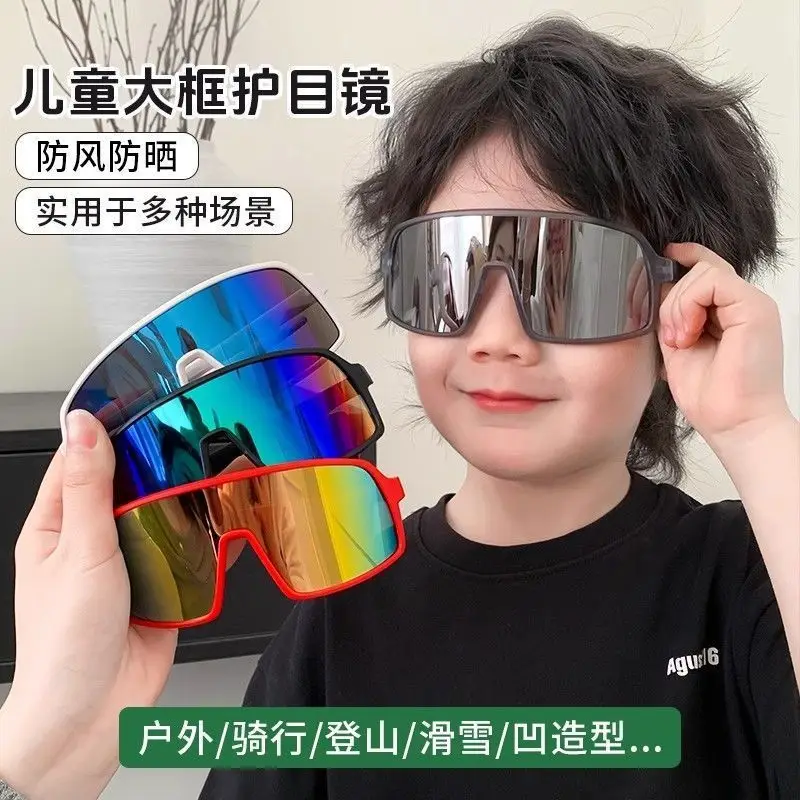 Children's Anti-UV Cycling Sunglasses White Windproof - Image 8
