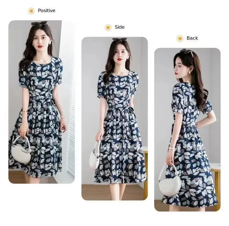 Korean Style Floral Dress 2025 Summer Slimming Plus Size — feature 10