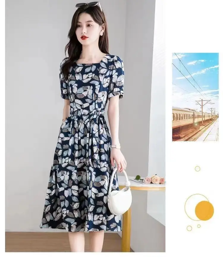 Korean Style Floral Dress 2025 Summer Slimming Plus Size — feature 11