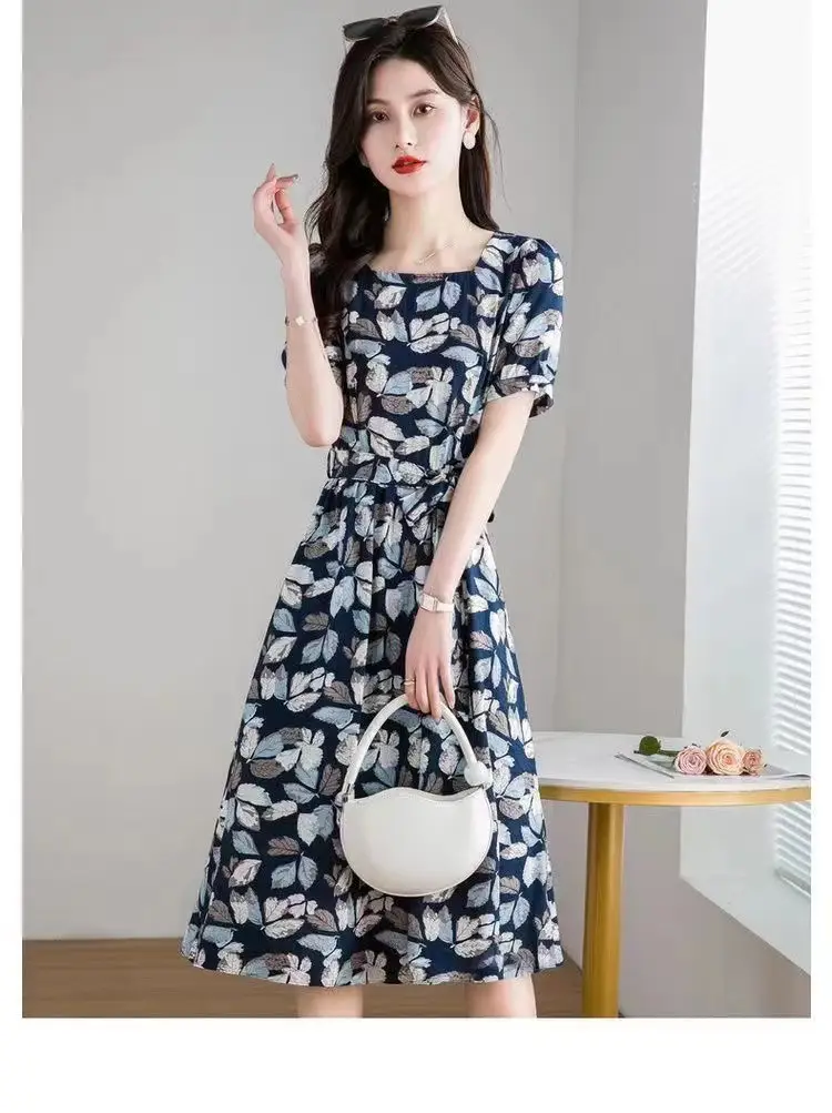 Korean Style Floral Dress 2025 Summer Slimming Plus Size — feature 12