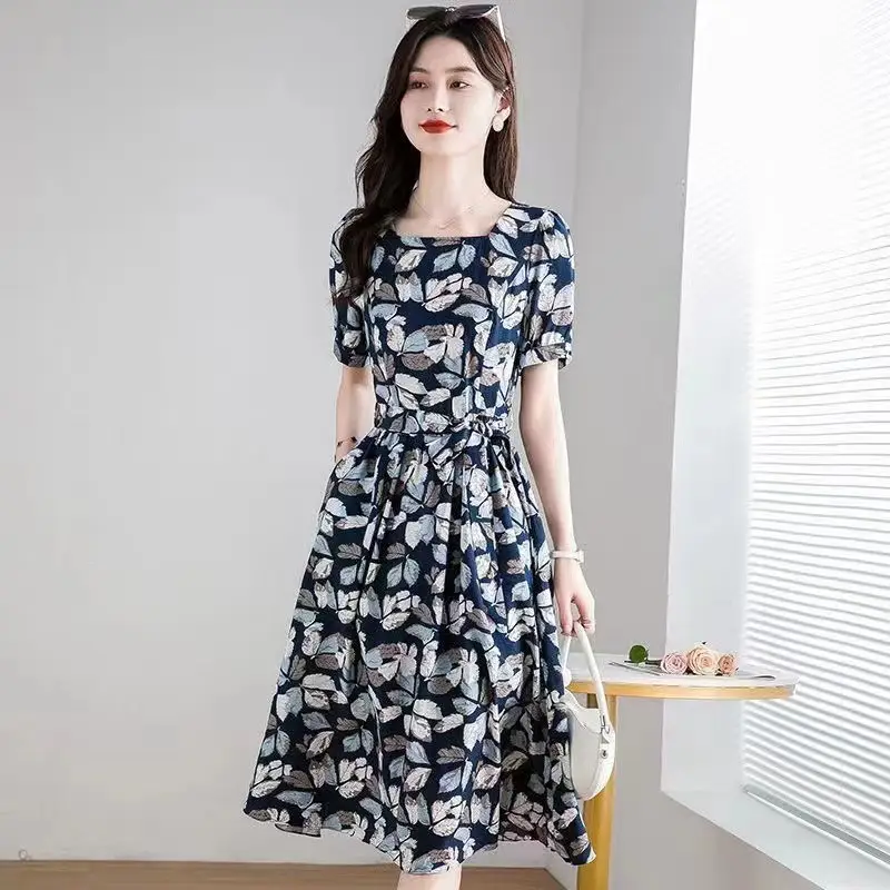 Korean Style Floral Dress 2025 Summer Slimming Plus Size — feature 2