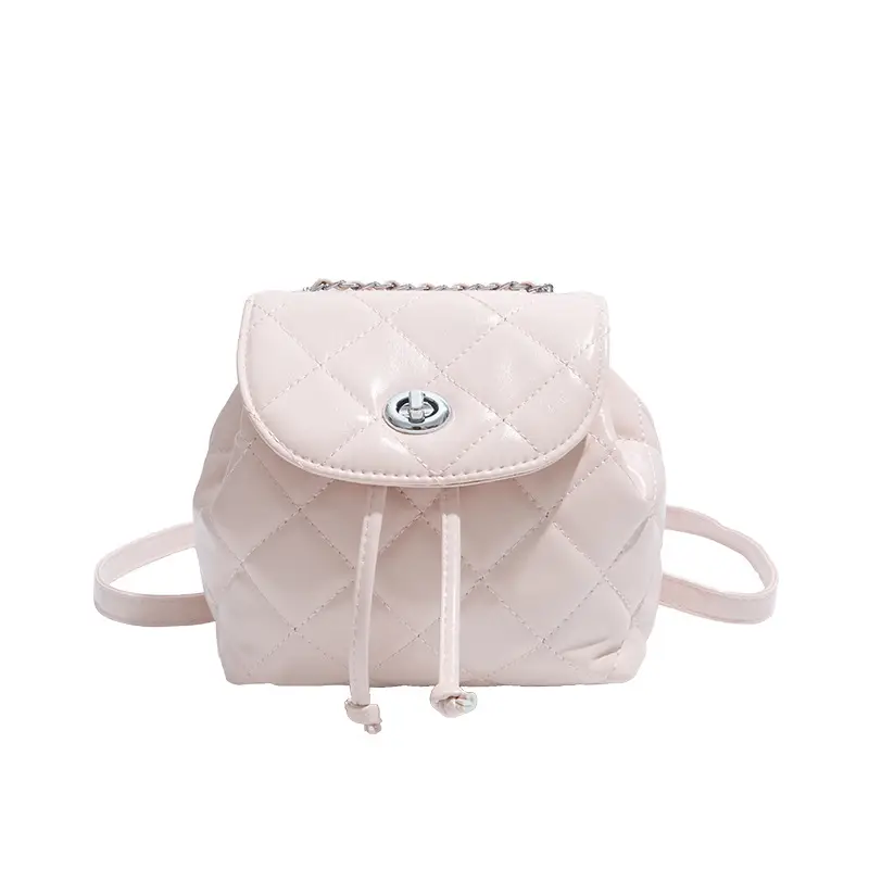 Beige Quilted One Shoulder Backpack for Women - Image 3