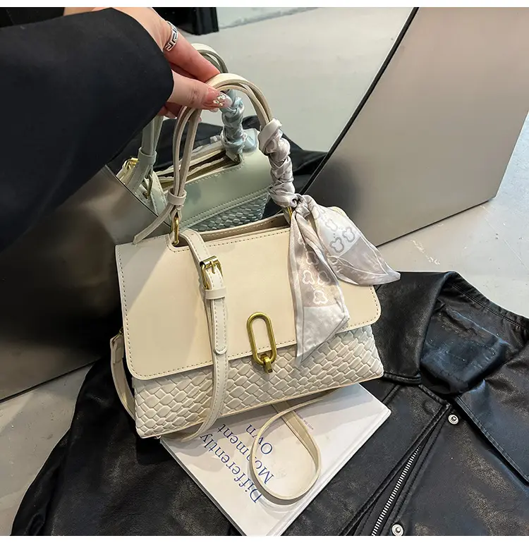 Women's Crossbody Shoulder Bag Cream White Embroidered 2025 - Image 2