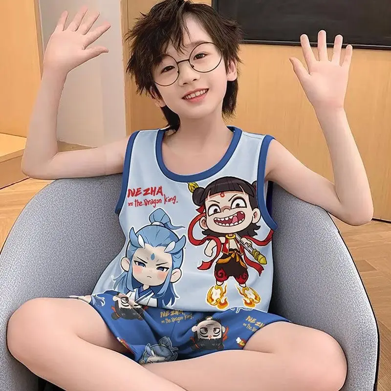 Children's Cartoon Pajamas Boys 2025 Summer Vest