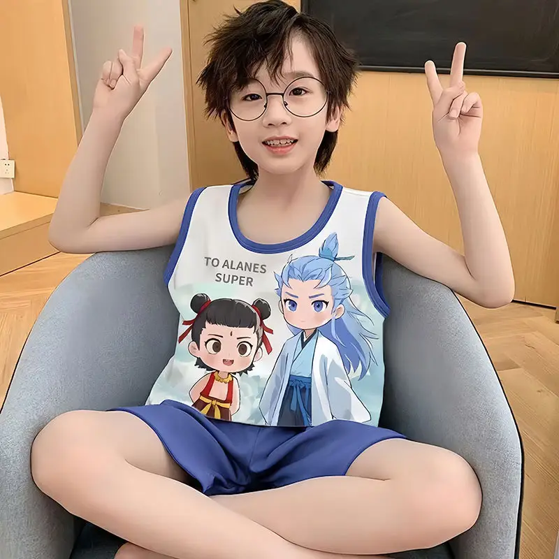 Children's Cartoon Pajamas Boys 2025 Summer Vest