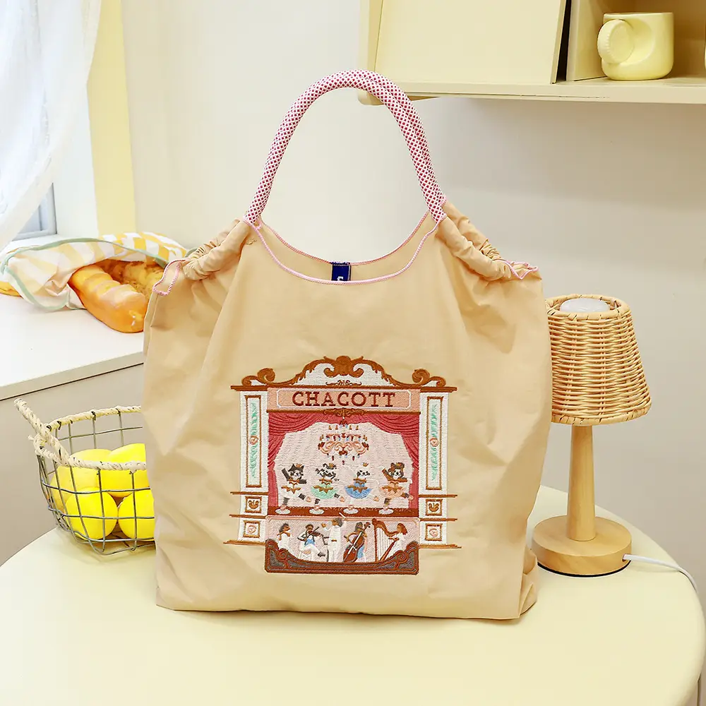 Blue Bottle Embroidered Large Capacity Tote Bag - Image 13