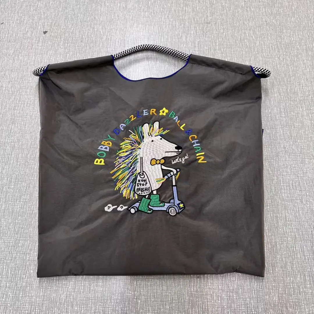 Blue Bottle Embroidered Large Capacity Tote Bag - Image 2