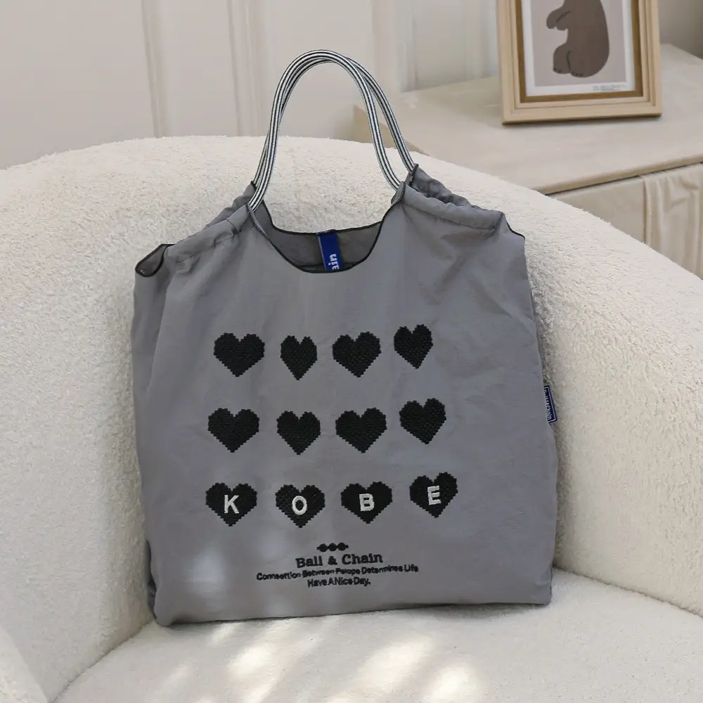 Blue Bottle Embroidered Large Capacity Tote Bag - Image 18