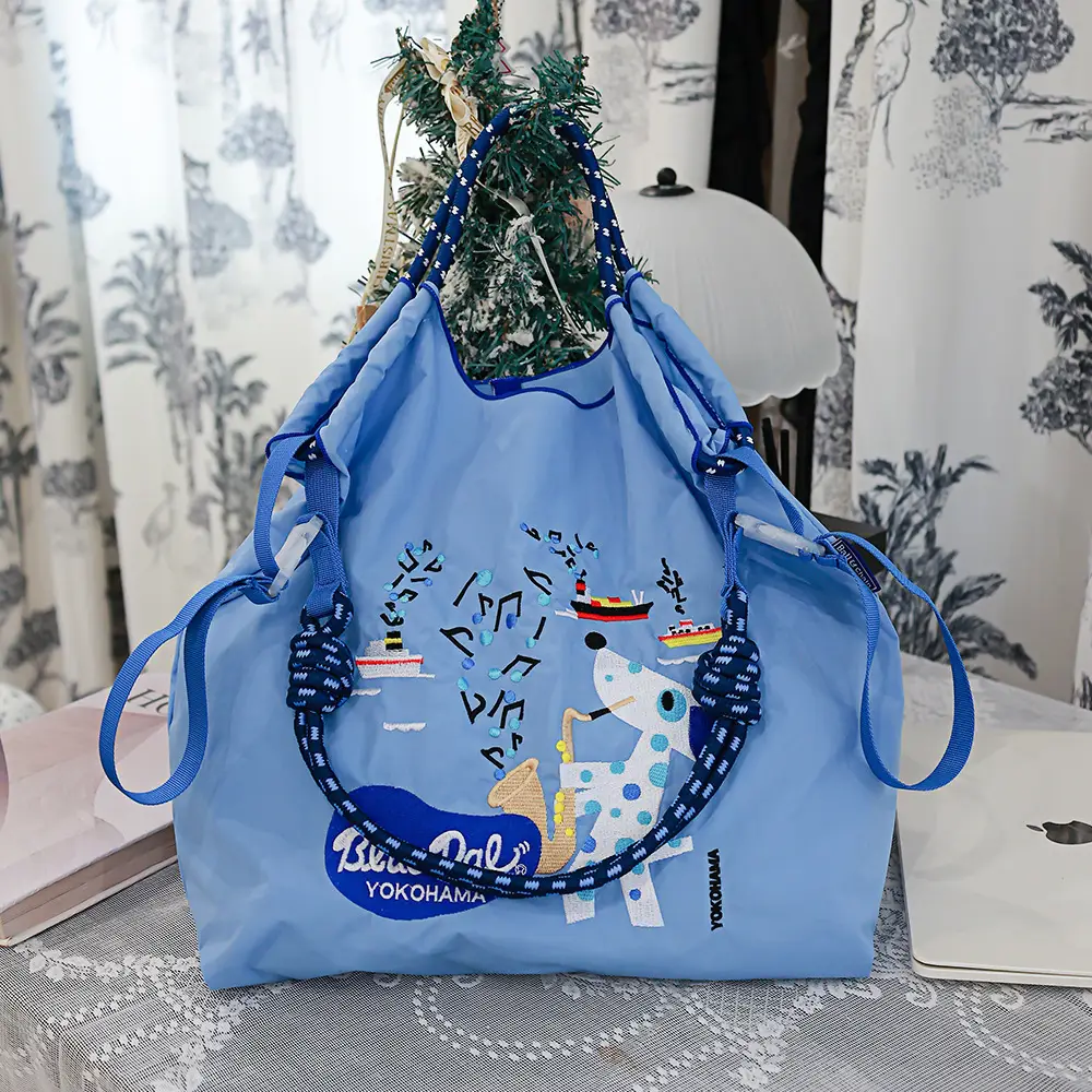 Blue Bottle Embroidered Large Capacity Tote Bag - Image 27