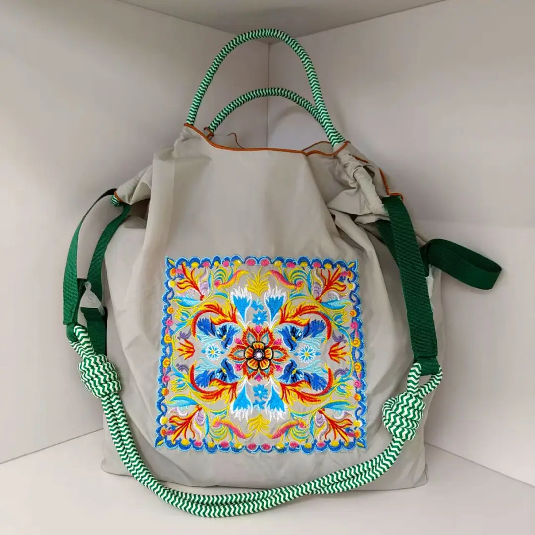 Blue Bottle Embroidered Large Capacity Tote Bag - Image 33