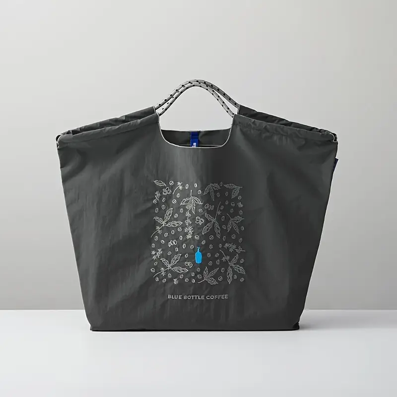 Blue Bottle Embroidered Large Capacity Tote Bag - Image 48