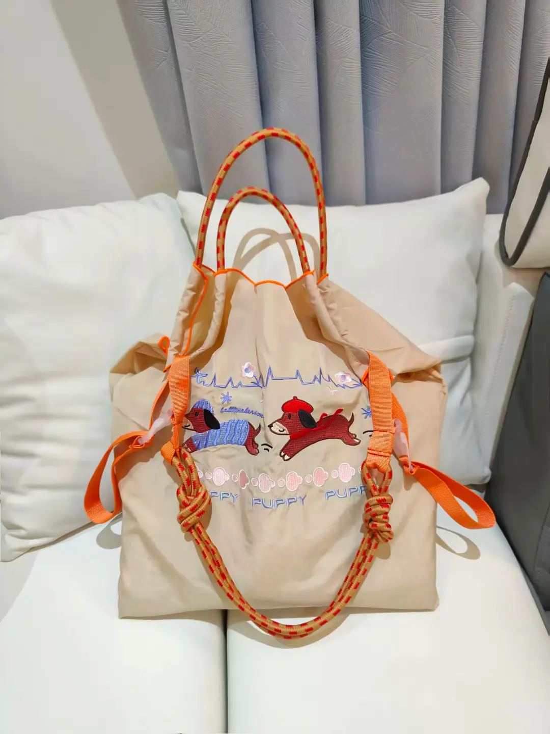 Blue Bottle Embroidered Large Capacity Tote Bag - Image 53