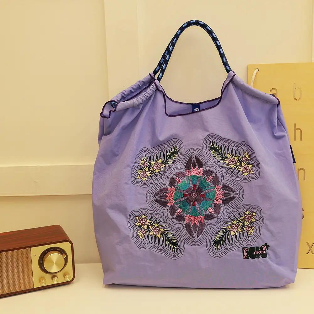 Blue Bottle Embroidered Large Capacity Tote Bag - Image 54