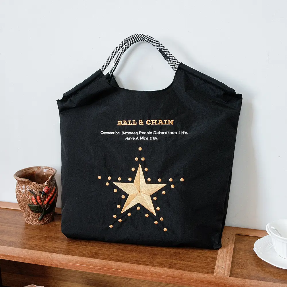 Blue Bottle Embroidered Large Capacity Tote Bag - Image 61