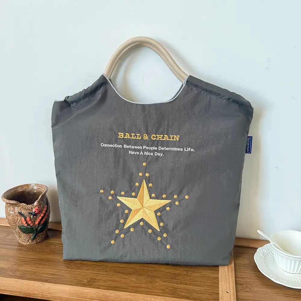 Blue Bottle Embroidered Large Capacity Tote Bag - Image 62
