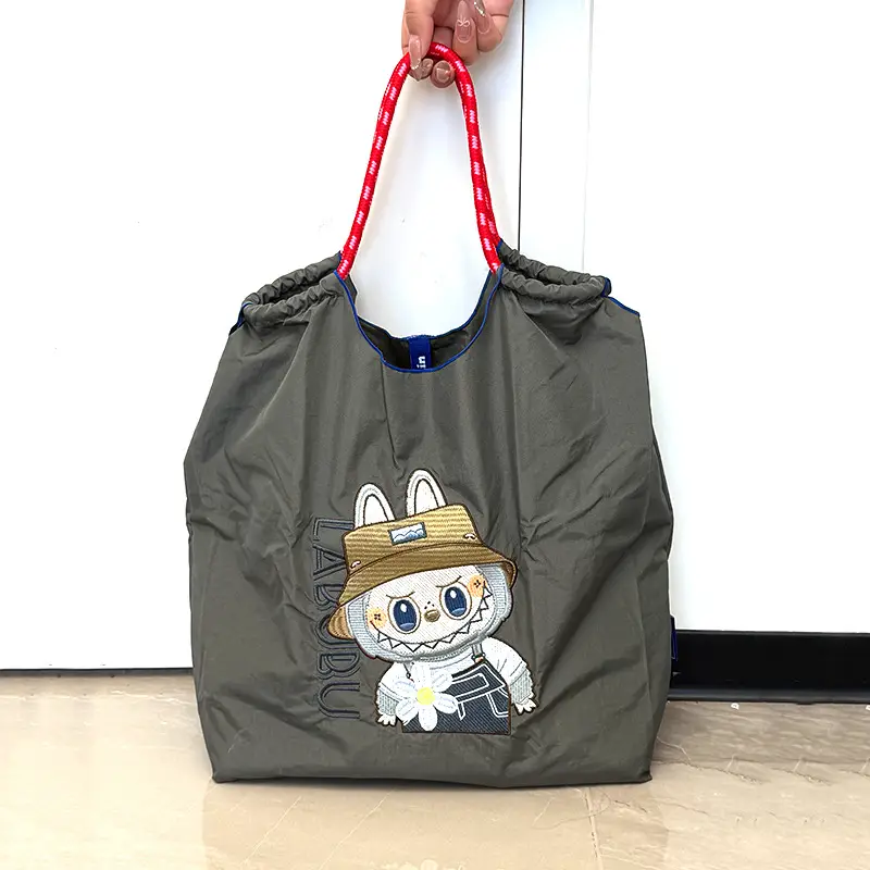 Blue Bottle Embroidered Large Capacity Tote Bag - Image 63