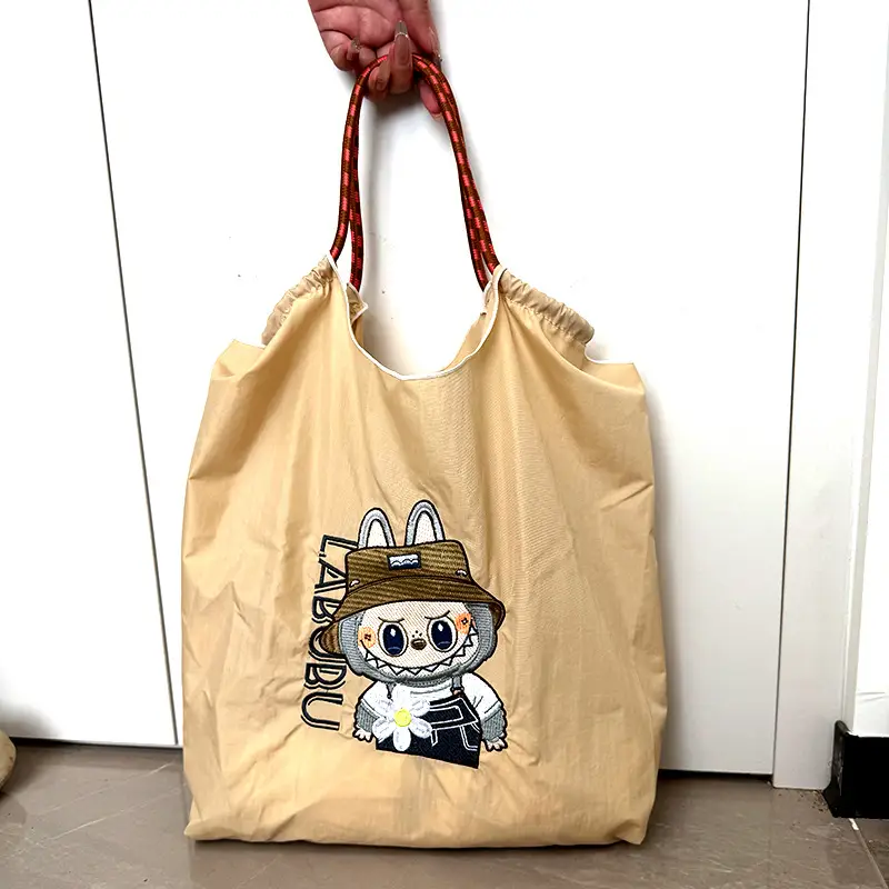 Blue Bottle Embroidered Large Capacity Tote Bag - Image 67