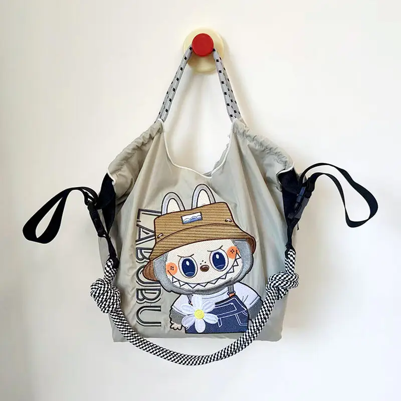 Blue Bottle Embroidered Large Capacity Tote Bag - Image 68