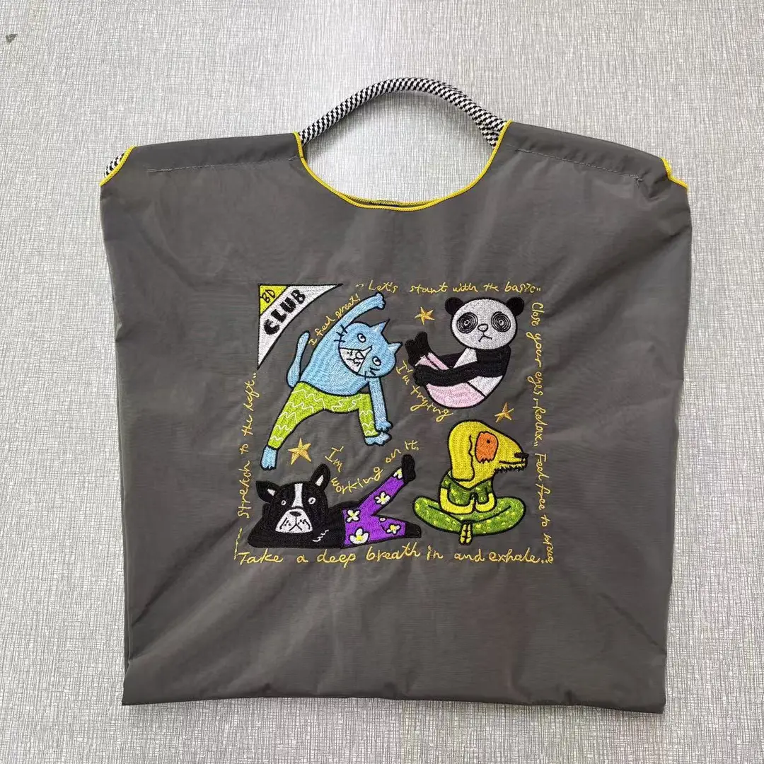 Blue Bottle Embroidered Large Capacity Tote Bag - Image 6