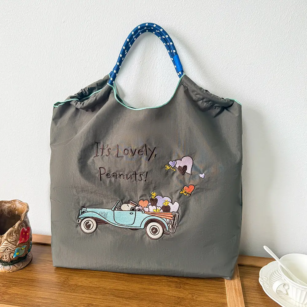 Blue Bottle Embroidered Large Capacity Tote Bag - Image 80