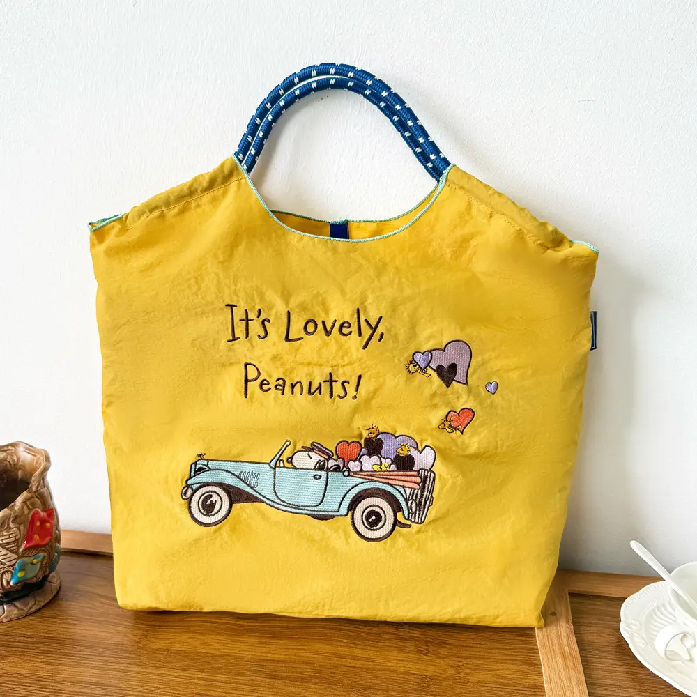 Blue Bottle Embroidered Large Capacity Tote Bag - Image 81