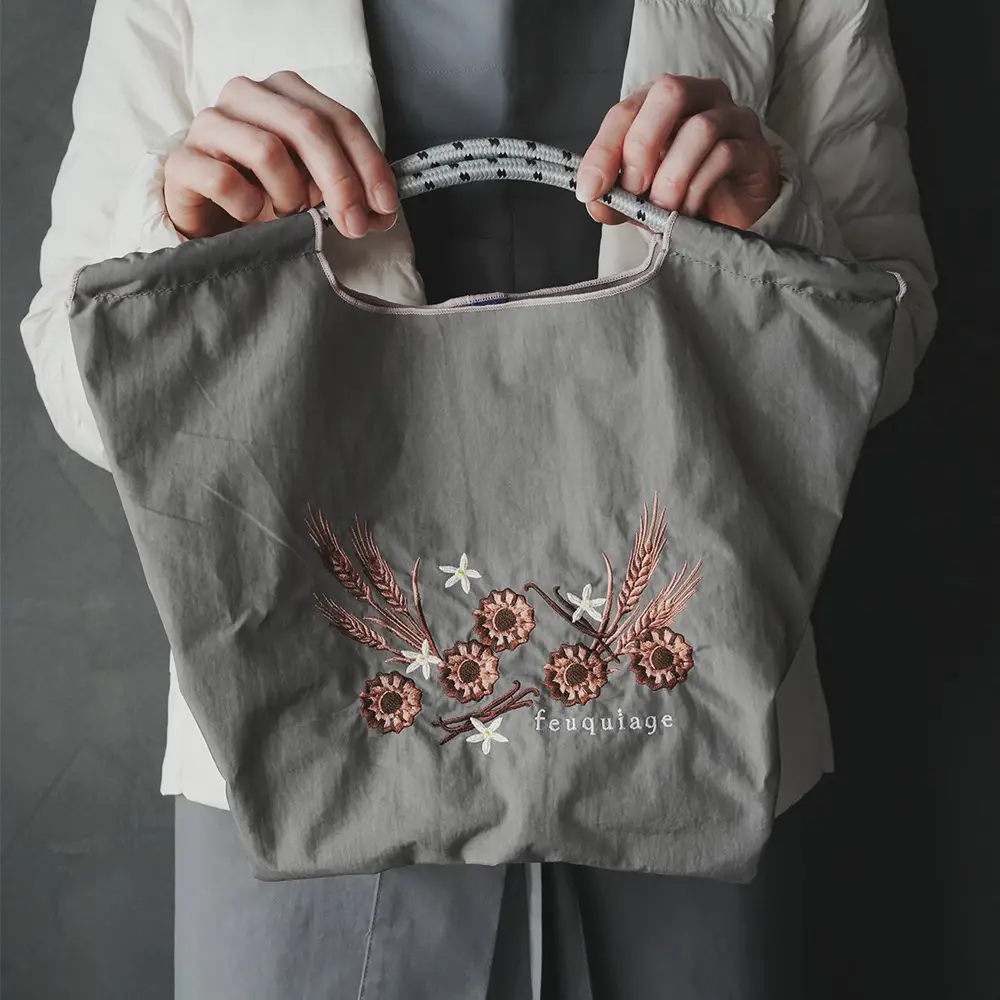 Blue Bottle Embroidered Large Capacity Tote Bag - Image 82